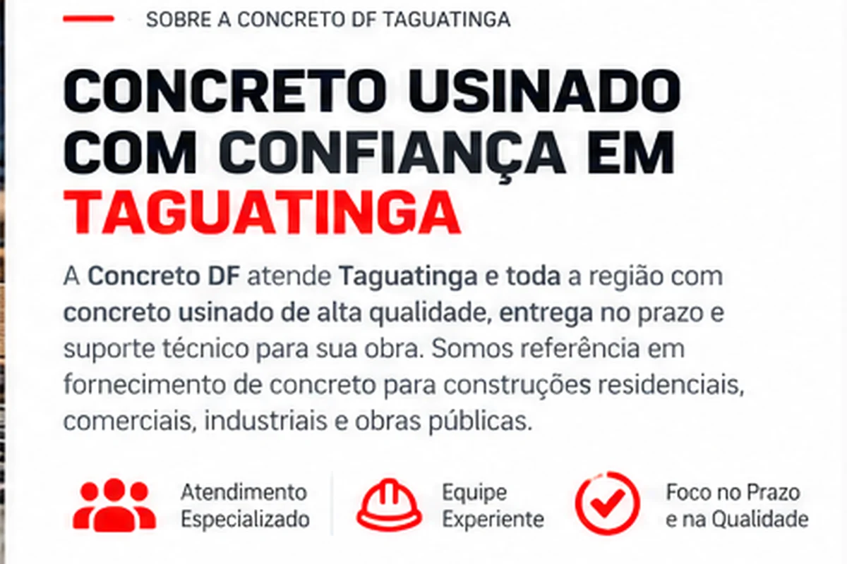 Concreto usinado e obra em Taguatinga